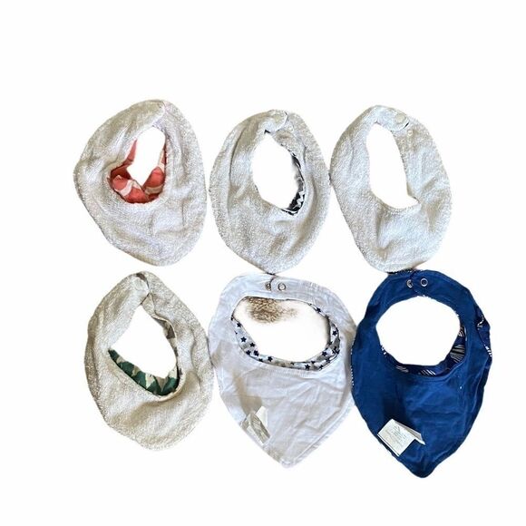 6 Bandana Drool Bibs with Snaps - Picture 2 of 2